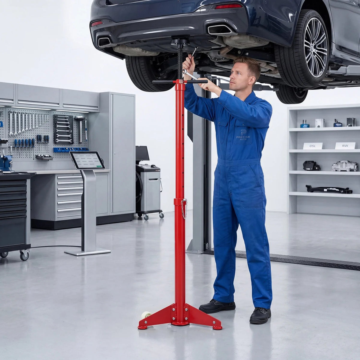 Underhoist Support Stand for Vehicle Components Support-Red view 2