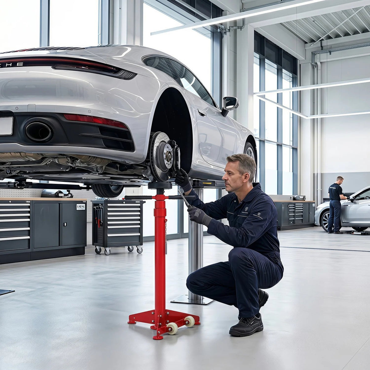 Underhoist Support Stand for Vehicle Components Support-Red view 3