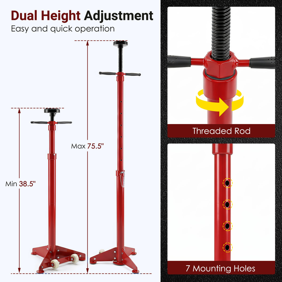 Underhoist Support Stand for Vehicle Components Support-Red view 8