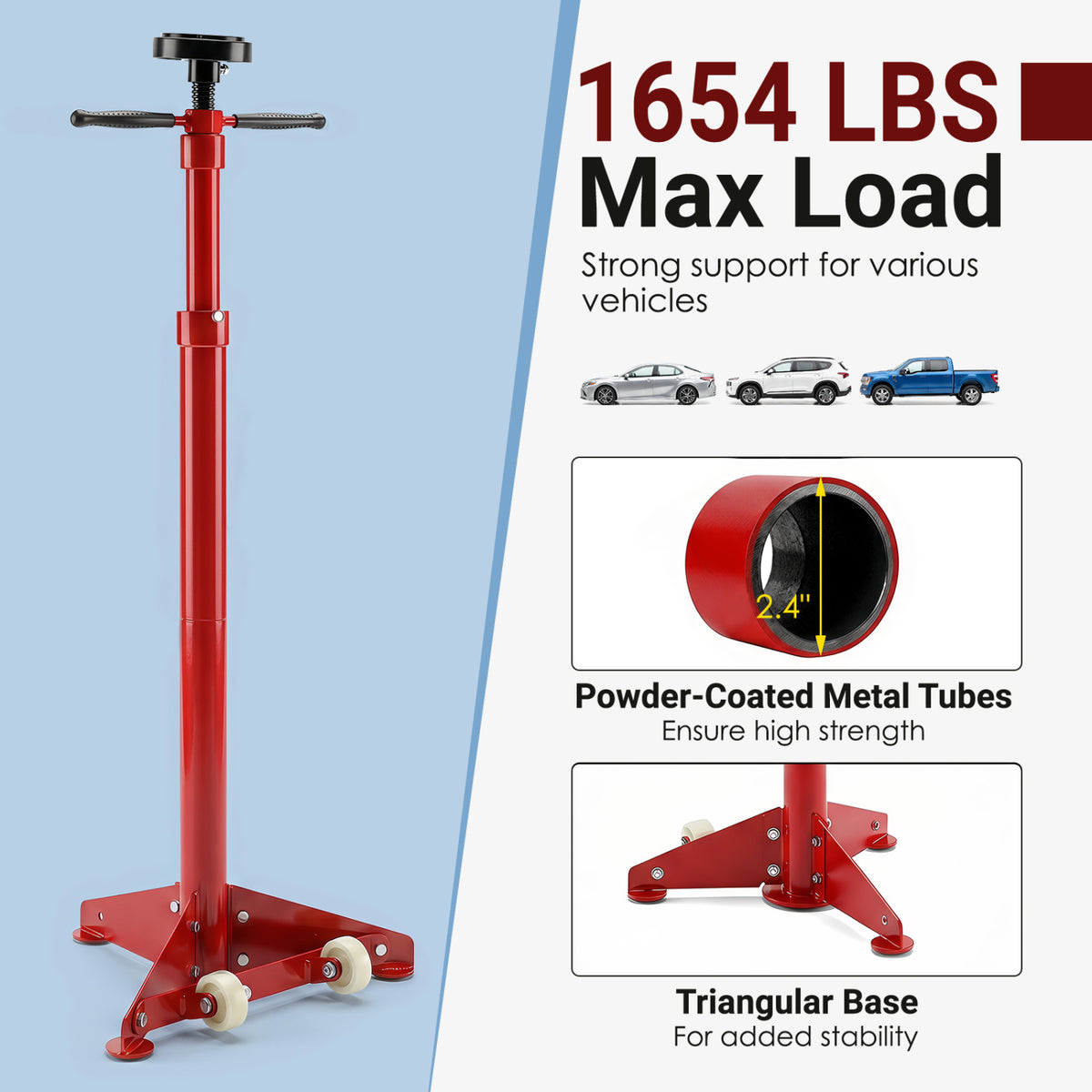 Underhoist Support Stand for Vehicle Components Support-Red view 9