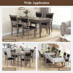 Upholstered Dining Chair Set of 2 with Padded Backrest and Seat-Gray view 7