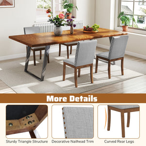 Set of 2 Upholstered Dining Chairs with Padded Seat for Living Room-Walnut view 5