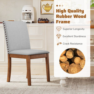 Set of 2 Upholstered Dining Chairs with Padded Seat for Living Room-Walnut view 6
