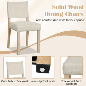 Upholstered Dining Chairs with Solid Rubber Wood Legs Set of 4-Beige view 7