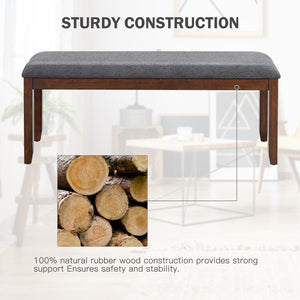 Upholstered Entryway Bench Footstool with Wood Legs view 8