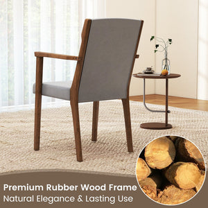 Upholstered Wooden Accent Chairs Set of 2 with High Back and Soft Cushion-Gray view 8