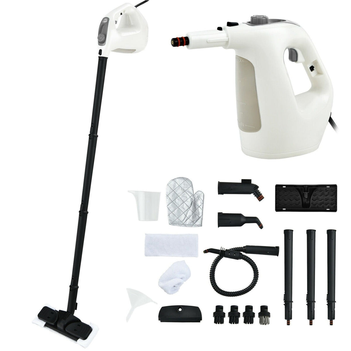 1400W Handheld Steam Cleaner with 14-Piece Accessory Kit and Child Lock-Gray view 4