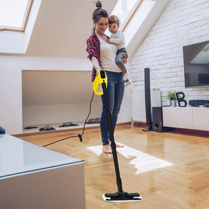 1400W Handheld Steam Cleaner with 14-Piece Accessory Kit and Child Lock-Yellow view 2