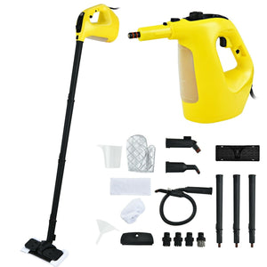 1400W Handheld Steam Cleaner with 14-Piece Accessory Kit and Child Lock-Yellow view 4