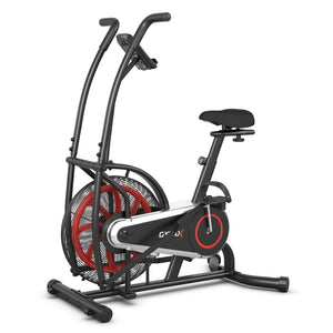 Upright Air Bike Fan Exercise Bike with Display Unlimite Resistance and Adjustable Seat-Black view 8