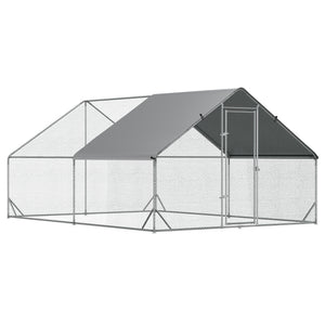 9.8' x 19.7' x 6.6' Chicken Coop Cage, Outdoor Hen House w/Cover & Lockable Door