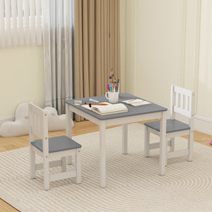 Qaba Kids Table and Chairs Set, Toddler Table and 2 Chair Set for Activity, Art, Craft, Reading, Learning
