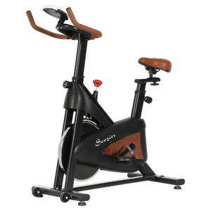 Soozier Quiet Stationary Exercise Bike with Adjustable Resistance, Seat, Black