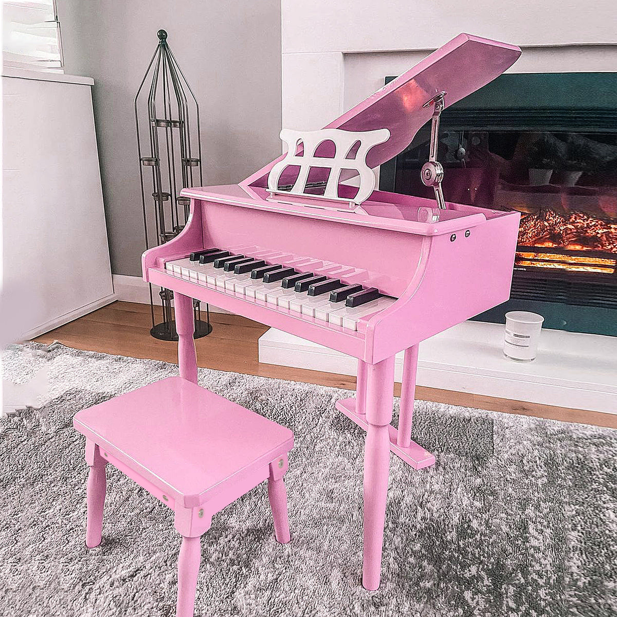 Modern Kids Piano, 30 Keys, Set of 2, Mini Toy for Child, Grand Piano with Music Stand and Bench – view 14