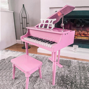 Modern Kids Piano, 30 Keys, Set of 2, Mini Toy for Child, Grand Piano with Music Stand and Bench – view 14