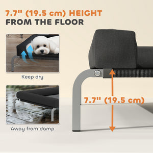 Elevated Dog Bed, Portable Raised Dog Cot with Breathable Mesh, Removable and Water-Resistant Bolsters, Black