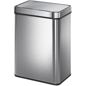 13.2 Gallon Sensor Can, Automatic Garbage Can with Soft-Close Lid, Fingerprint-Proof Stainless Steel, Silver