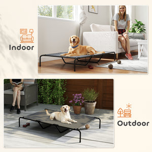 Elevated Dog Bed, Outdoor Dog Cot, Raised Dog Bed for Large Dogs with Breathable Mesh, Beige – view 12