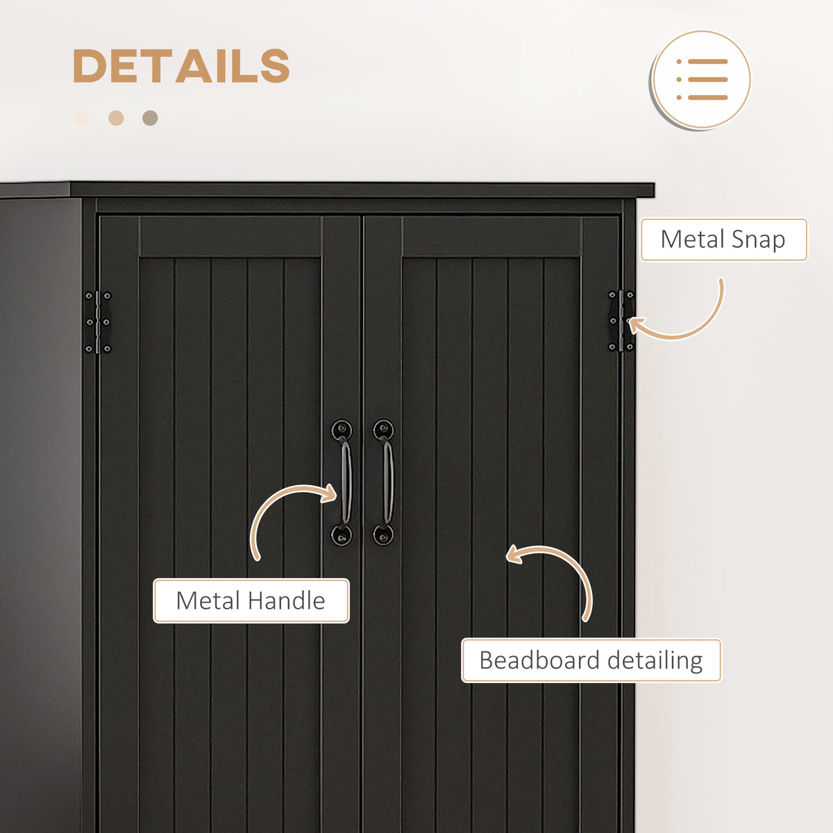 48" 4-Door Storage Cabinet Multi-Storey Large Space Pantry with Adjustable Shelves Black – view 4