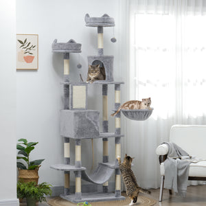 81" Large Cat Tree w/ Scratching Posts, Condos, Beds, Hammocks, Jumping Platforms, Toy Balls, Rope Cat Toy – view 21