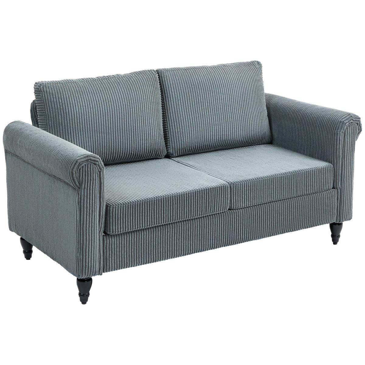 Vintage Loveseat, Upholstered Love Seat Furniture, Chenille-feel Fabric 2 Seater Sofa Couch with Rolled – view 22
