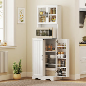 71" Kitchen Pantry Cabinet, Freestanding Kitchen Hutch with 8 Door Shelves – view 14
