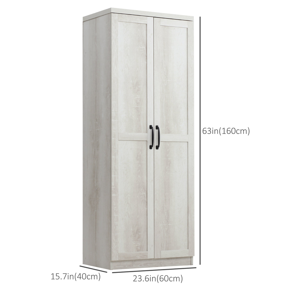 63" Kitchen Storage Cabinet, 5-tier Pantry Cabinet with Doors and Adjustable Shelves for Dining Room, Black – view 23