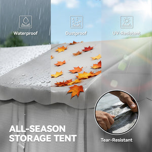 20' x 10' Portable Shed, Outdoor Storage Shed Tent with Roll-up Zipper Door and Removable Sidewalls – view 10