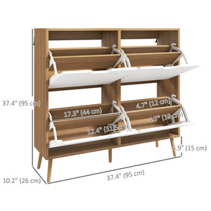 Shoe Storage Cabinet with 4 Flip Drawers and Adjustable Shelf, Shoe Cabinet for 8-16 Pairs of Shoes, Black – view 9