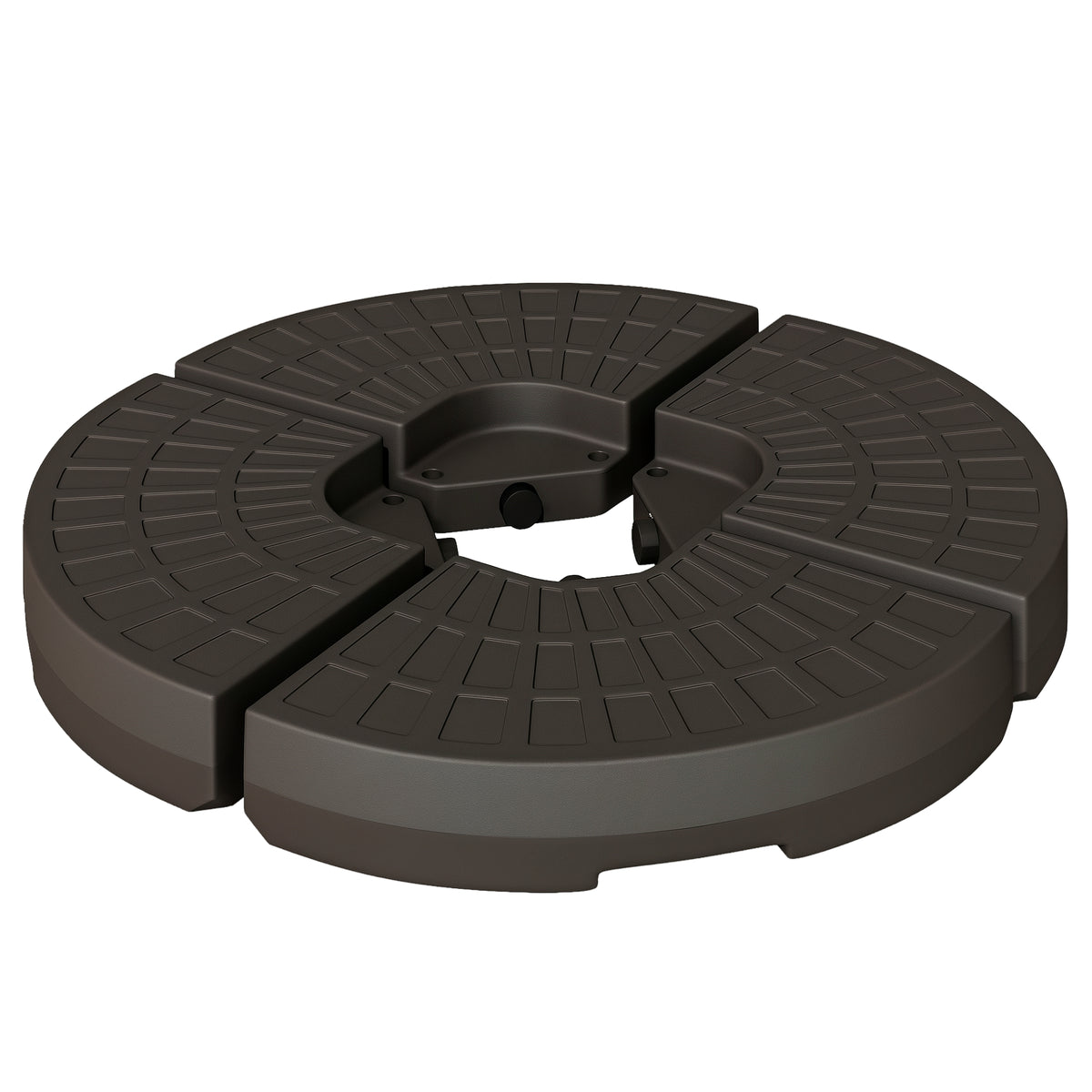4-Piece Cantilever Offset Patio Umbrella Circular Base Stand w/Carry Handles, Water & Sand Filled