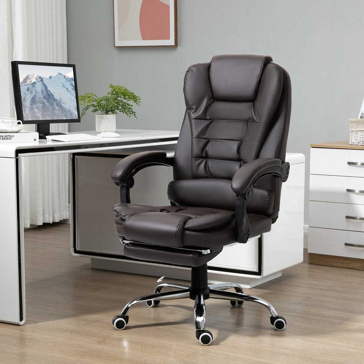 Ergonomic Office Chair with Back Support, PU leather Executive Office Chair with High Back – view 14