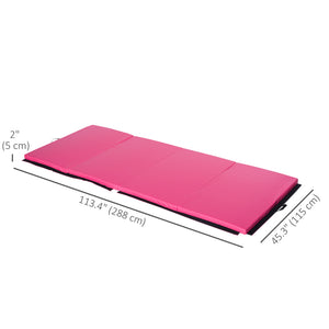 Soozier 4'x10'x2" Folding Gymnastics Tumbling Mat, Exercise Mat with Carrying Handles for Yoga, MMA, Martial Arts, Dark