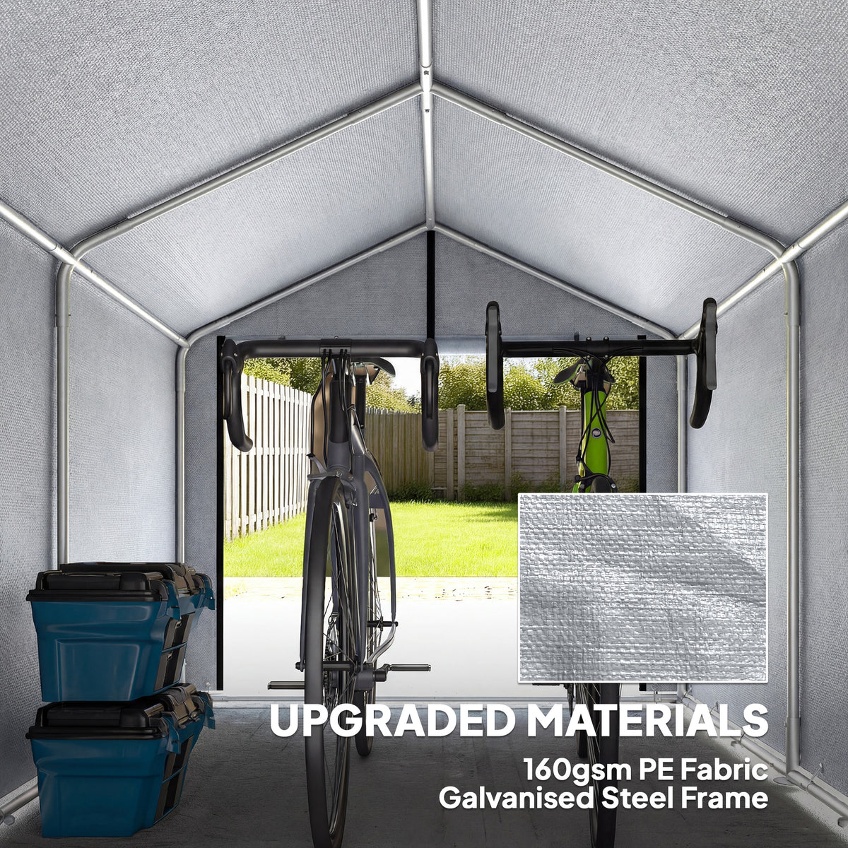 7' x 5' Portable Shed, Waterproof Bike Tent with Roll-up Zipper Door and Galvanized Metal Frame for Bike