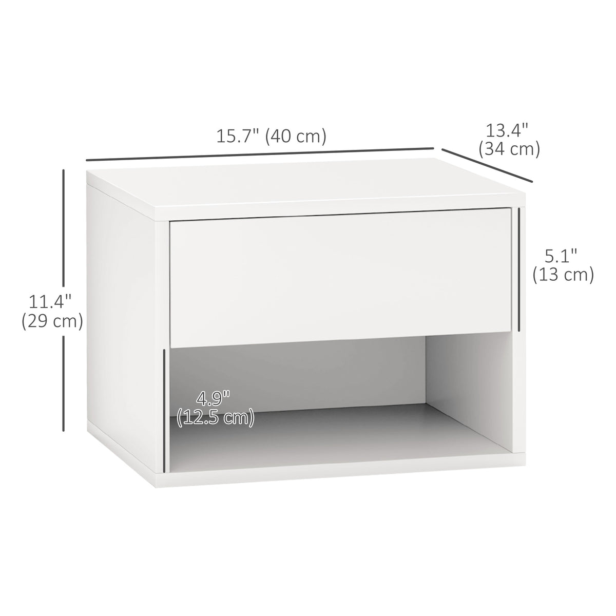 Floating Nightstand Set of 2, Wall Mounted Bedside Table with Drawer for Bedroom Black – view 23