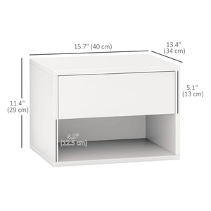 Floating Nightstand Set of 2, Wall Mounted Bedside Table with Drawer for Bedroom Black – view 23