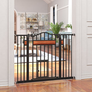 29.1''-31.5'' Extra Wide Dog Gate with Cat Door, 30"H Stair Gate with Extension, Wall Cups, Pressure Fit – view 14