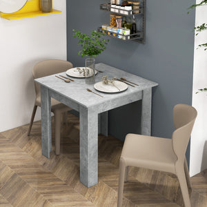 Square Dining Table, Modern Dining Room Table with Faux Cement Effect, Space Saving Small Kitchen Table, Cement Grey