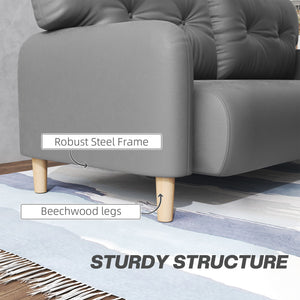 58" 2 Seat Sofa, Modern Love Seats Furniture, Upholstered 2 Seater Couch, Solid Wood Frame, Beige – view 12