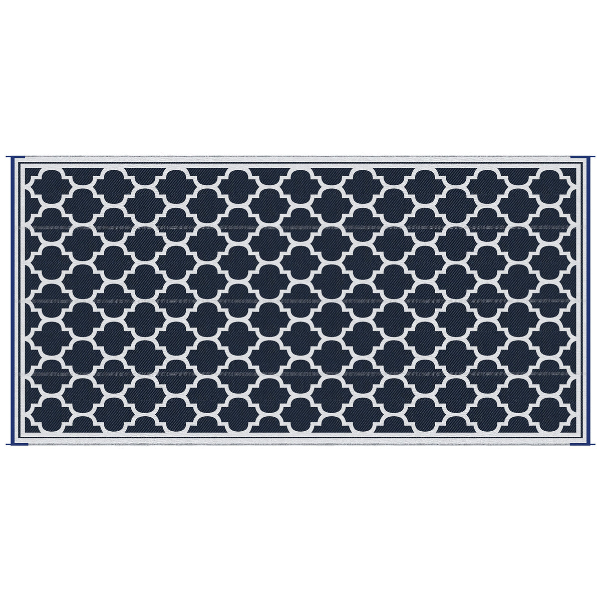 Reversible Outdoor RV Rug, 9' x 18' Patio Floor Mat, Plastic Straw Rug for Backyard, Deck, Picnic, Beach, Camping, Black and Beige
