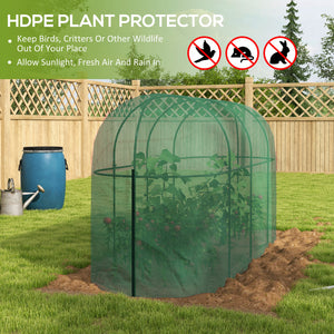 9.8' x 3.3' Plant Protector Tent, Crop Cage with Zipped Door and Ground Stakes for Garden, Yard, Lawn