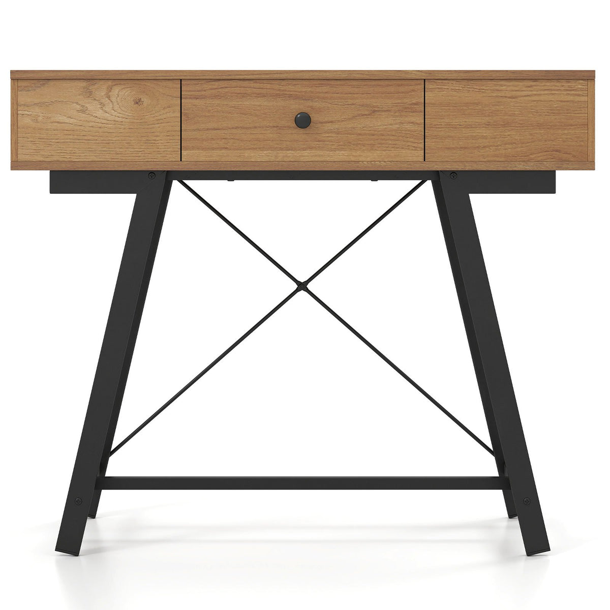 Vanity Desk with Flip Top Mirror Makeup Dressing Table-Rustic Brown view 4