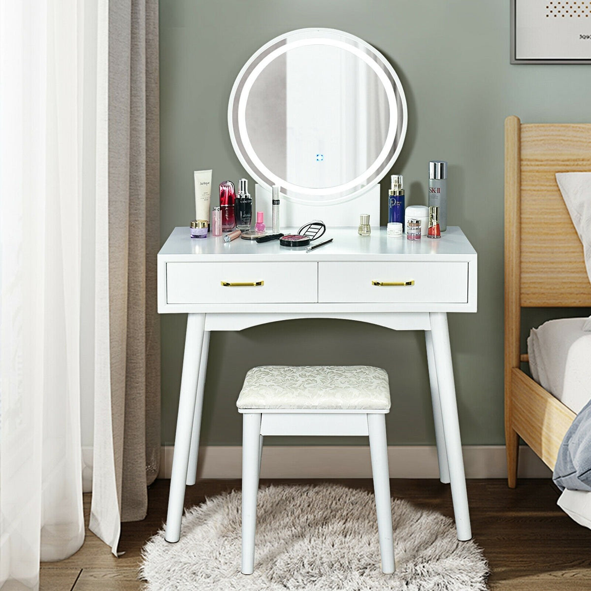Vanity Dressing Table Set with 3 Lighting Modes view 4