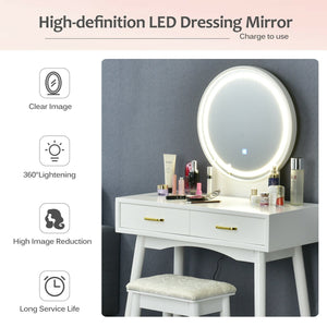 Vanity Dressing Table Set with 3 Lighting Modes view 7