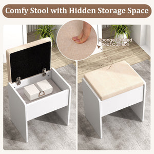 Vanity Set with Mirror and 3 Lighting Modes and Adjustable Brightness-White view 9