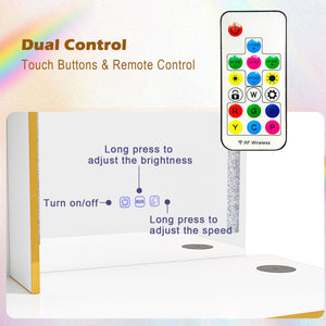 Vanity Table Set with RGB LED Lights and Wireless Charging Station-White view 8