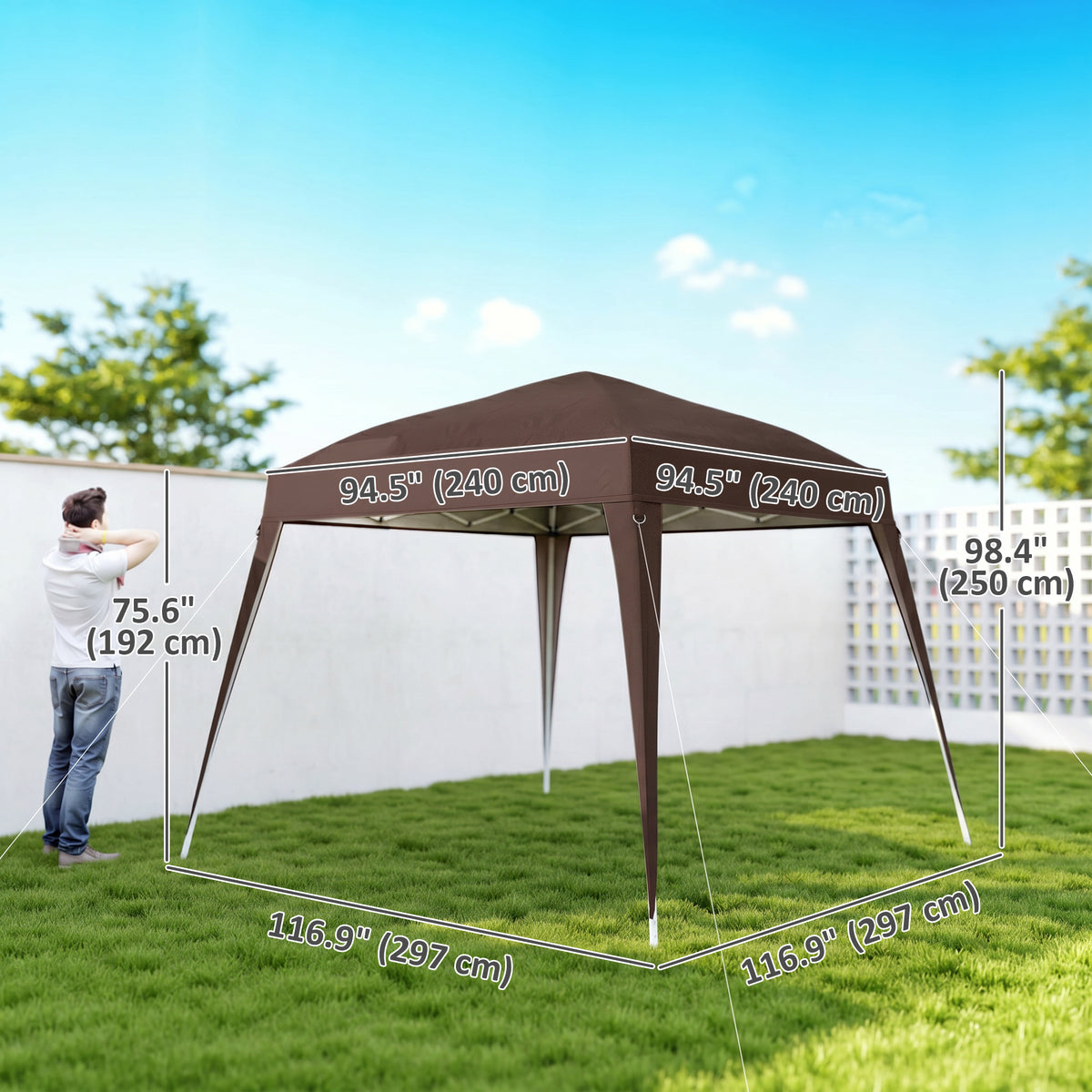 8' x 8' Pop Up Canopy, Outdoor Folding Tent, Portable Party Tent with Carrying Bag for Camping, Party – view 9