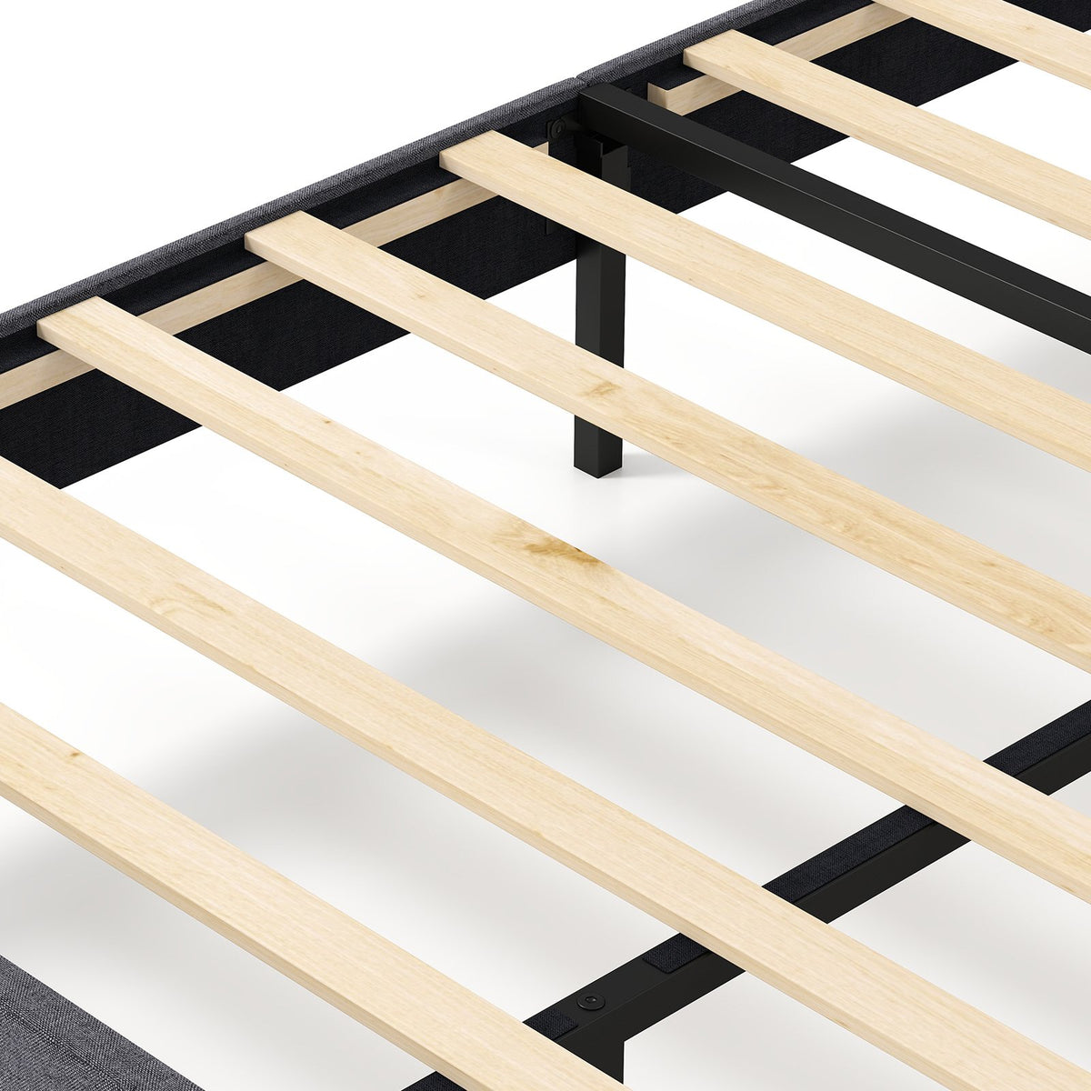 Velvet Upholstered Platform Bed with Height Adjustable Vertical Channel Headboard-Full Size view 6