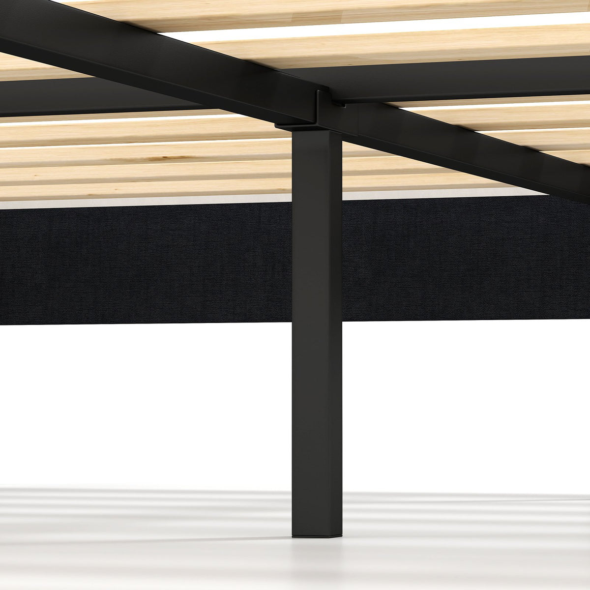 Velvet Upholstered Platform Bed with Height Adjustable Vertical Channel Headboard-Full Size view 7