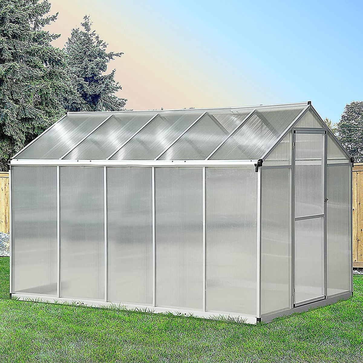 6' x 10' x 6.4' Walk-in Garden Greenhouse Polycarbonate Panels Plants Flower Growth Shed Cold Frame Outdoor – view 11