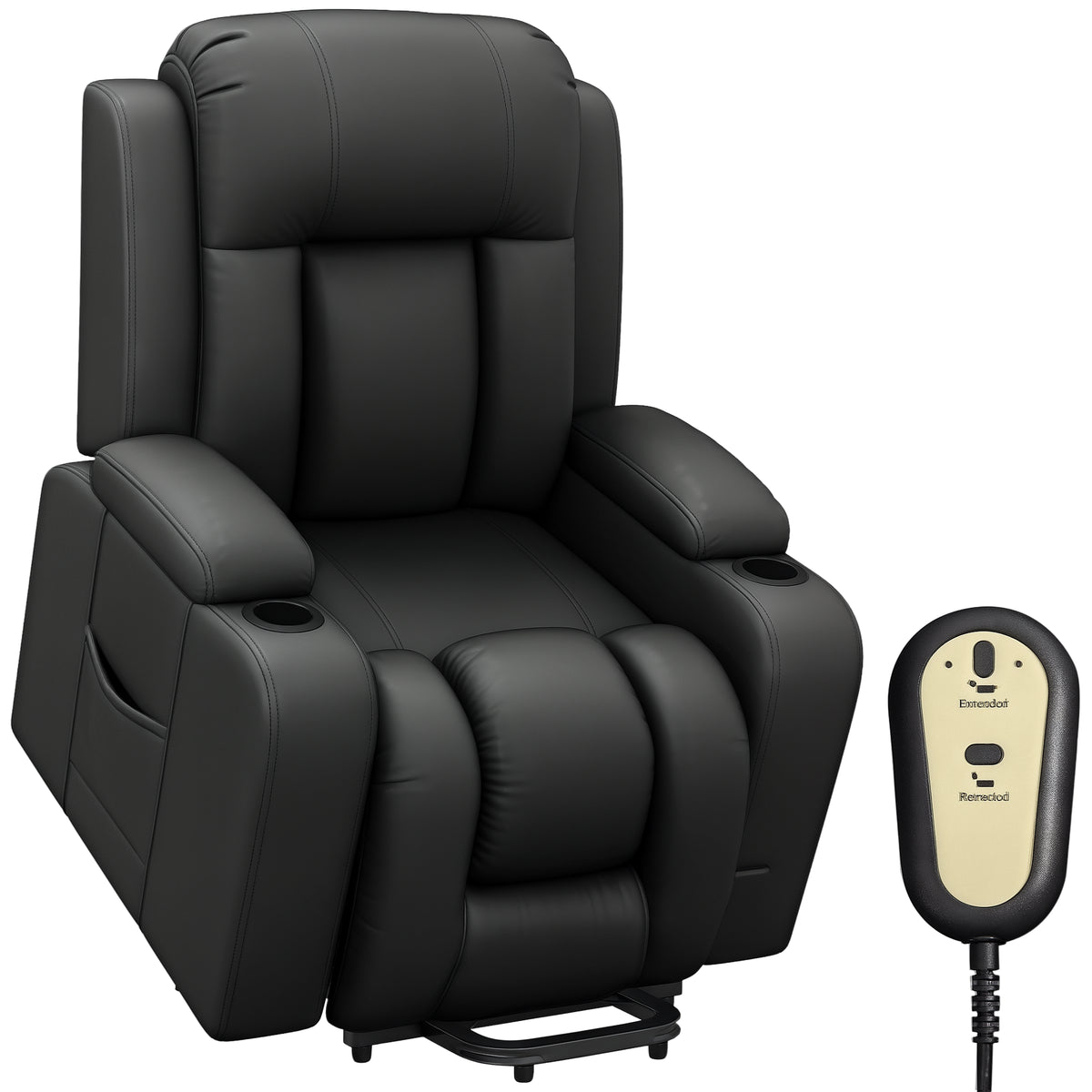 Power Lift Recliner Chair for Elderly, PU Leather Electric Recliner Chair with Footrest, Remote Control – view 15